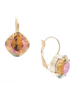 Lisa Marie Jewelry 12mm Square Swarovski Crystal Earrings - Topaz Shimmer