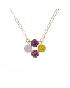 Lisa Marie Jewelry 4 Stone Swarovski Crystal Necklace - Pink Combo