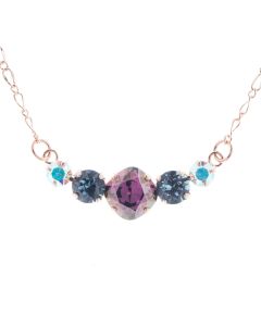 Lisa Marie Jewelry 5 Stone Crystal Necklace - Lilac Shadow