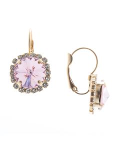 Lisa Marie Jewelry Pink Rivoli Swarovski Crystal Rhinestone Earrings