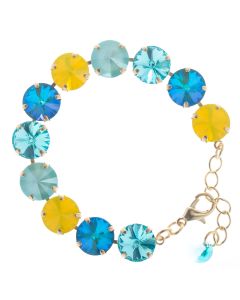 Lisa Marie Jewelry Swarovski Crystal Bracelet - Blue & Yellow Rivoli