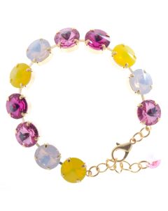 Lisa Marie Jewelry Swarovski Crystal Bracelet - Pink & Yellow Rivoli