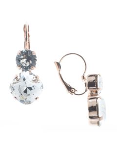 Lisa Marie Jewelry Two Stone Swarovski Crystal Earrings - Clear