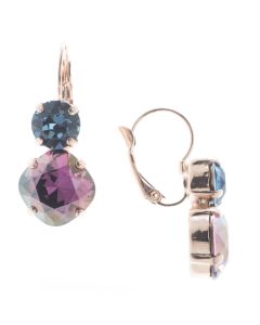 Lisa Marie Jewelry Two Stone Swarovski Crystal Earrings - Lilac Shadow