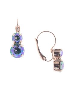 Lisa Marie Petite Two Stone Swarovski Crystal Earrings - Paradise Shine