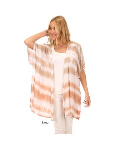 Lost River Wave Voile Rayon Cancun Cover Up - Fog or Sand