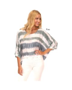Lost River Wave Voile Rayon Wide Crop Top - Fog or Sand