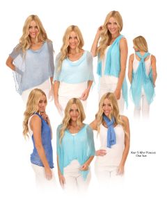 Lost River 5 Way! Knit Shawls/Ponchos - Assorted Lightweight Colors