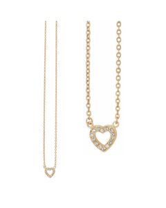 Catherine Popesco Small Gold Crystal Open Heart Pendant Necklace