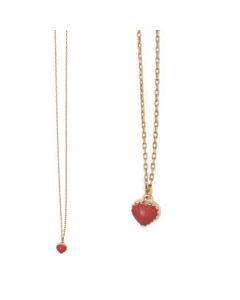 Catherine Popesco Tiny Red Enamel Heart Pendant Necklace - Assorted Colors