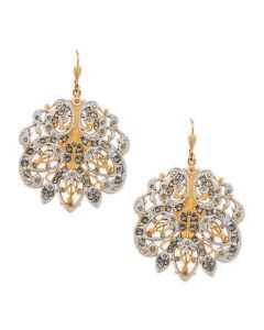 Catherine Popesco Large French Enamel Crystal Earrings - Gold or Silver