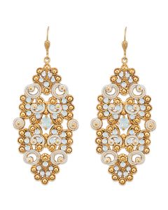 Catherine Popesco French Enamel Large Oval Crystal Earrings - Assorted Colors