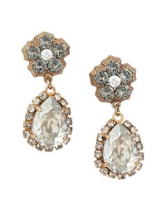 Catherine Popesco Post Dangle Teardrop Crystal Earrings