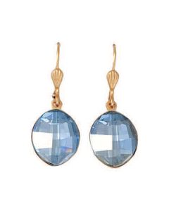 Catherine Popesco Blue Shade Oval Crystal Drop Earrings