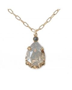 Catherine Popesco Teardrop Crystal Pendant Necklace - Champagne