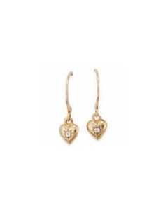 Catherine Popesco Tiny Gold Heart Crystal Earrings