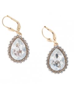 Catherine Popesco Teardrop Stone Border Crystal Earrings - Shade