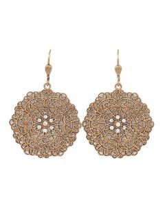 Catherine Popesco Small Round Lacy Earrings - Gold