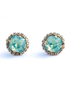 Catherine Popesco Post/Stud Large Stone Earrings with Surrounding Crystals - Assorted Colors