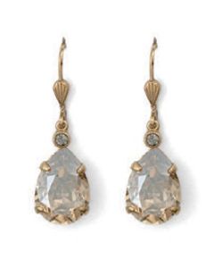 Catherine Popesco Teardrop Crystal Earrings - Assorted Colors in Gold or Silver