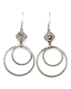 Catherine Popesco Double Hoop Crystal Earrings - Assorted Colors in Gold or Silver
