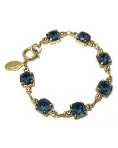 Medium Stone Crystal Bracelet - Midnight Blue and Gold