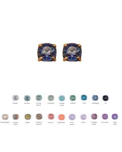 Catherine Popesco Square Medium Stone Post/Stud Earrings - Assorted Colors in Gold or Silver