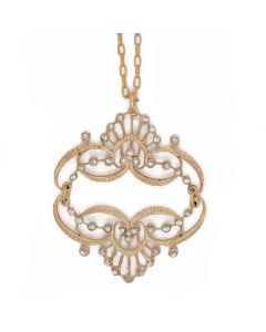Catherine Popesco Mirrored Tiara Black Diamond or Pearl Gold Necklace
