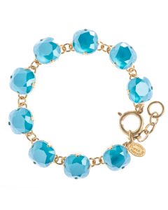 New Color! Catherine Popesco 12mm Large Stone Crystal Bracelet - Azure Blue