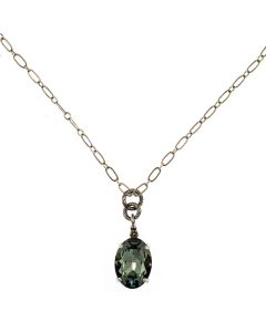 Catherine Popesco Oval Crystal Pendant Necklace - Assorted Colors in Gold or Silver