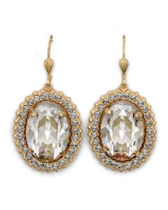 Catherine Popesco Oval Crystal Frame Earrings - Shade