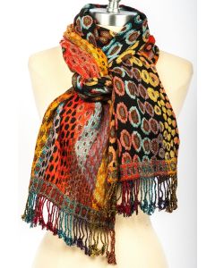 Luxurious! Silk Blend Lycra Hand Made Scarf by Rapti Fashion - Colorful Spots