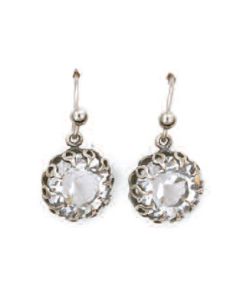 Catherine Popesco Round Crown Setting Crystal Drop Earrings