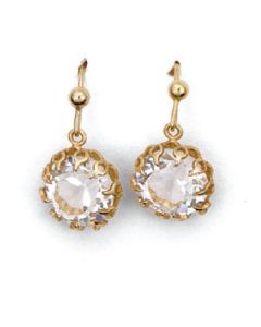 Catherine Popesco Round Crystal and Gold Earrings