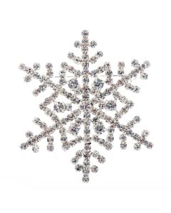 Silver Crystal Rhinestone Snowflake Christmas Pin Brooch