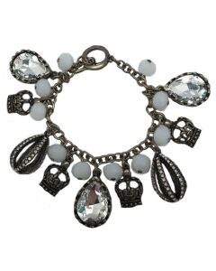 Sweet Lola Charm Bracelet with Crowns, White Opal & Clear Crystals