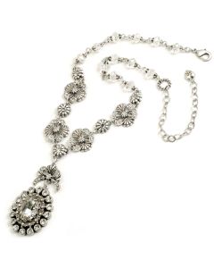 Sweet Romance Katarina Crystal Necklace - Silver & Clear