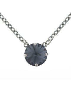 YPMCO 12mm Black Graphite Crystal Necklace - Simple and Elegant
