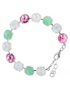 YPMCO 12mm - Rose Pink Shabby Chic Combo Crystal Bracelet