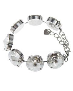 YPMCO Chunky 18mm Swarovski Crystal Silver Shade Bracelet