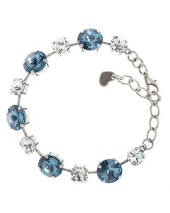 YPMCO Denim Blue & Clear Swarovski Crystal Combo Bracelet