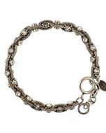 Catherine Popesco Clear Crystal and Silver Rope Chain Bracelet