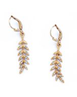 Catherine Popesco Gold Aniara Crystal Leaf Earrings