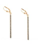 Catherine Popesco Gold Long Crystal Stone Bar Dangle Earrings