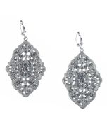 Catherine Popesco Louis Gift French Enamel Crystal Earrings - Silver