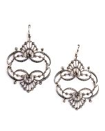 Catherine Popesco Mirrored Tiara Silver Earrings - Black Diamond