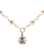 Catherine Popesco Necklace - Beaded Chain and Shade Crystal Drop