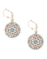 Catherine Popesco Round Crystal Flower Earrings - Assorted Colors