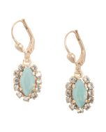 Catherine Popesco Small Gold Oblong Rhinestone Earrings - Pacific Opal