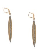 Catherine Popesco Stone Channel Spear Earrings with Tiny Crystals